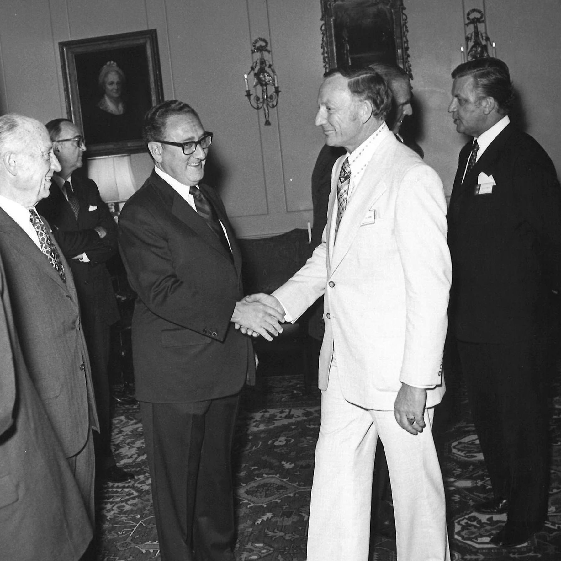 Henry Kissinger (US Secretary of State) attending a reception at the Spring Session in Washington, 1974